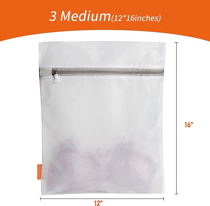 Polecasa 3Pcs 12 x 16 Inches Extra Durable Fine Mesh Laundry Bags - Image 6
