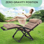 Suteck Oversized Zero Gravity Chair,33In XXL Lounge Chair w/Removable Cushion&Headrest, Reclining Camping Chair w/Upgraded Lock and Footrest, Reclining Patio Chairs Recliner for Indoor Outdoor,500LBS - Image 5