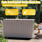 Deck Box - 280 Gallon Large Outdoor Storage box,Waterproof Patio Furniture and Storage Deck - Lockable and UV Resistant, Perfect for Pool and Outdoor Use, Weatherproof Resin, Lockable (Light Brown) - Image 2