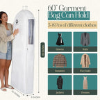 Premium 60” Cotton Garment Bag For Hanging Clothes And Storage | Wide 6” Gusset - Image 3