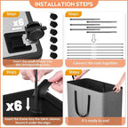 Laundry Basket with Wheels, Collapsible Laundry Baskets, Laundry Hamper with - Image 3