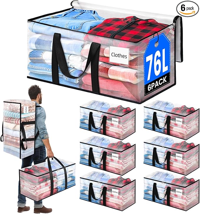 BlissTotes 6-Pack Large Moving Bags by BlissTotes