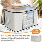 Fab totes 24 Gallons Clothes Storage, Foldable Thick Fabric Blanket Storage Bags - Image 2