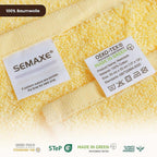 SEMAXE 100% Cotton Washcloths 12-Pack, 13 × 13 Inch Soft Yellow Face Towels – - Image 3