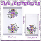 Set of 6 Lavender Kitchen Towels Purple Floral Dishtowels Rustic Absorbent - Image 3