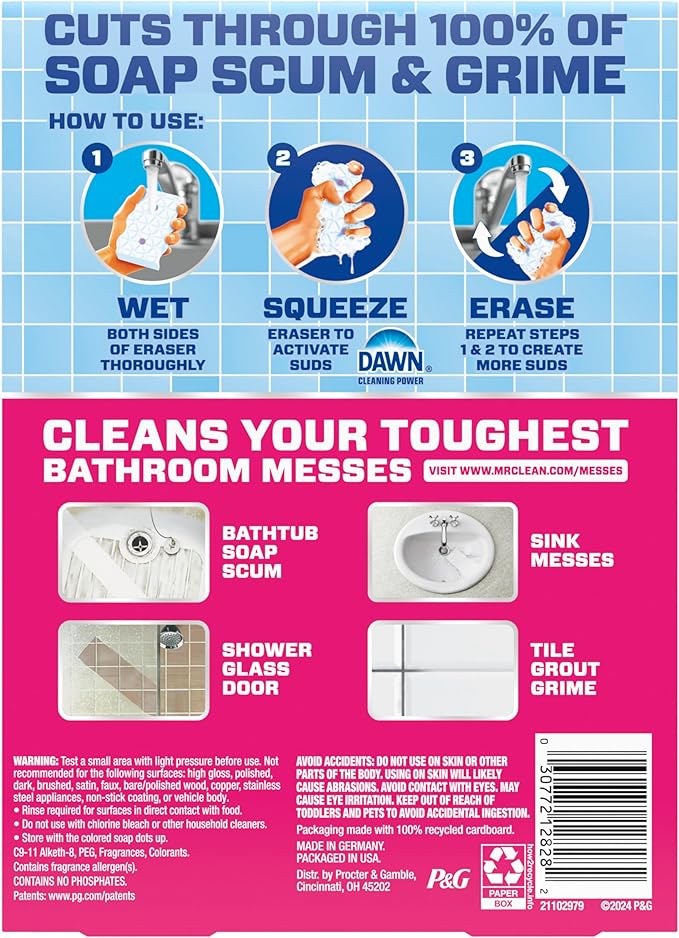 Mr. Clean Magic Eraser Sponge, Bathroom Cleaner, Shower Cleaner, Tub Cleaner - Image 13