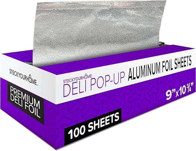 Pre-Cut Deli Aluminum Foil Sheets, Hot Dogs & Sandwiches by StockYourHome