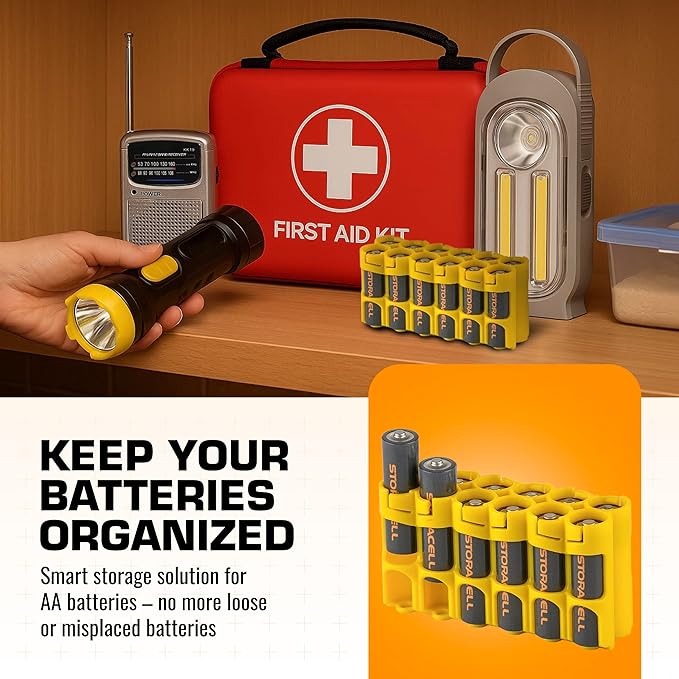 Storacell by Powerpax AA Battery Storage Caddy, Holds 12 Batteries - Image 2