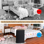 60L Slim Laundry Hamper, Narrow Laundry Basket - Image 4
