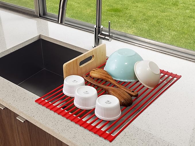 Zulay Kitchen Large Roll Up Dish Drying Rack - Image 7