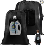 2-Pack Backpack Laundry Bags, Heavy Duty Laundry Bag Backpacks by Coomeelaundrybag