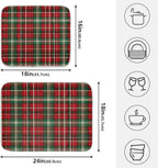 Christmas Red Green Buffalo Checkered Dish Drying Mat - Image 2