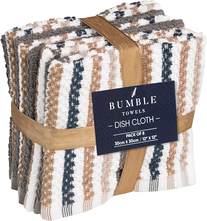 Bumble Premium Dish Cloths Towel 12"x12" | 100% Natural Ring Spun Cotton Tea - Image 3