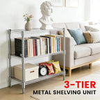 Xcity Storage Shelves, 3 Tier Heavy Duty Metal Shelving Unit, 1200 LBS Capacity Adjustable Steel Wire Shelf Organizer for Pantry, Kitchen, Garage, 14" D x 36" W x 36" H, Chrome - Image 3