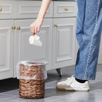 Ctosree 2 Pcs Wicker Trash Can Basket Woven Waste Basket - Image 4