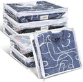 Hoolerry 6 Pieces Sweater Storage Bags Plastic Clear PVC Clothes Storage Bags by Hoolerry