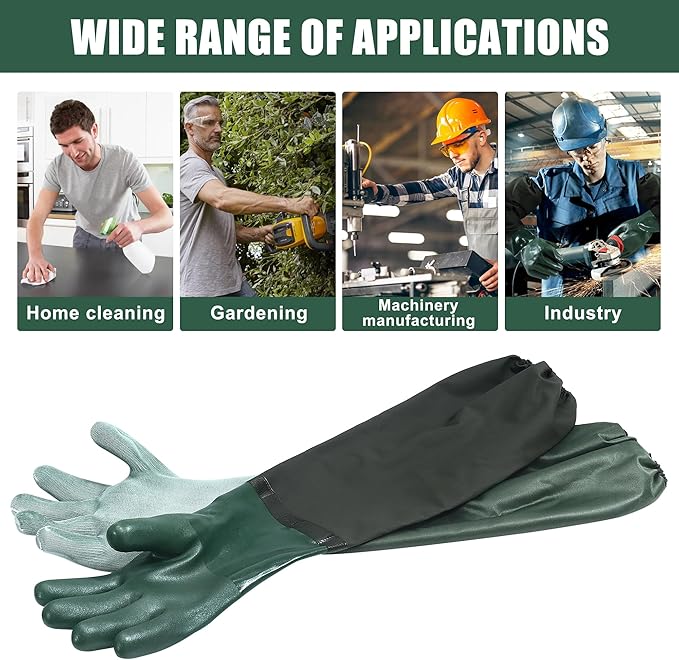 27" Full Arm Pond Gloves, Long Heavy Duty Gloves - Image 7