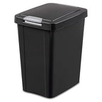 Sterilite 10439004 7.5 Gallon Black Plastic TouchTop Wastebasket by Sterilite