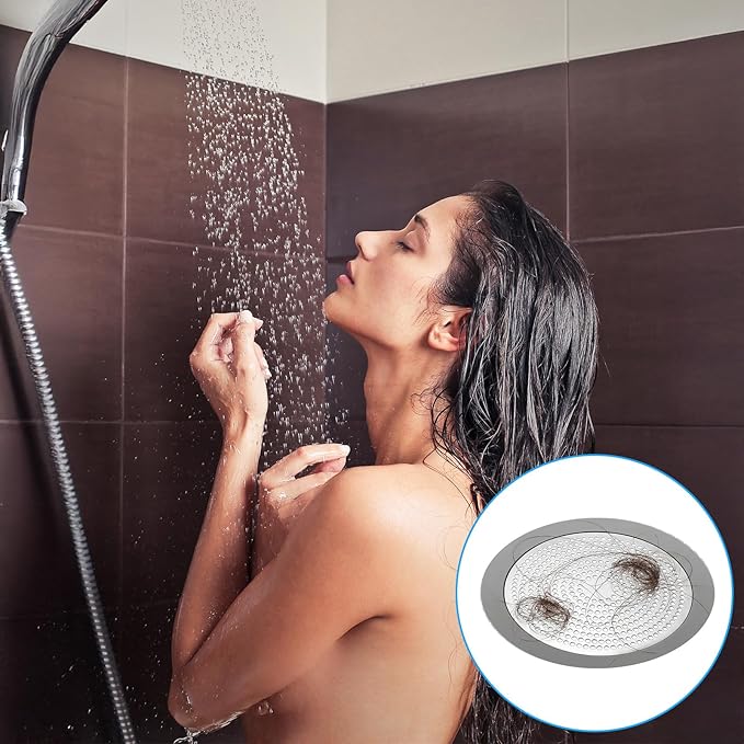 Flat Shower Drain Hair Catcher Stainless Steel Shower Drain Cover Hair Catcher - Image 7