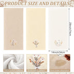 3 Pcs Boho Flowers Hand Towels Farmhouse Floral Brown Wildflowers Bathroom - Image 2