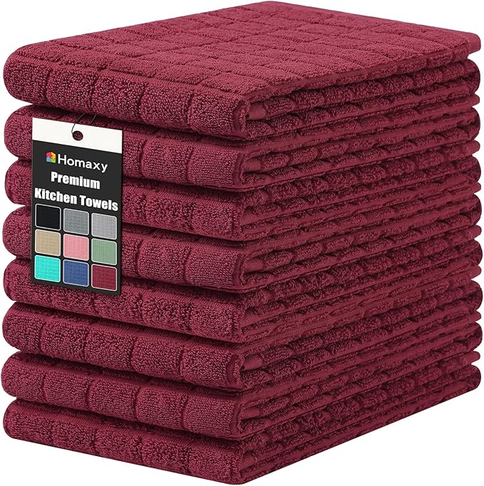 Homaxy Premium Cotton Kitchen Towels 16"x 28", Large Natural Ring Spun 390 GSM by Homaxy