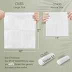 THICKER Dry Wipes 50 Count Disposable Face Towels 10x12" | Ultra Soft - Image 2