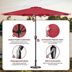 Simple Deluxe 9' Patio Umbrella Outdoor Table Market Yard Umbrella with Push Button Tilt/Crank - Image 2