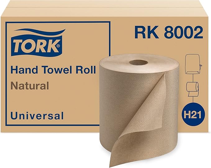 Tork Natural Paper Hand Towel Roll H21 100% Recycled Fiber, Universal Fit 6 by Tork