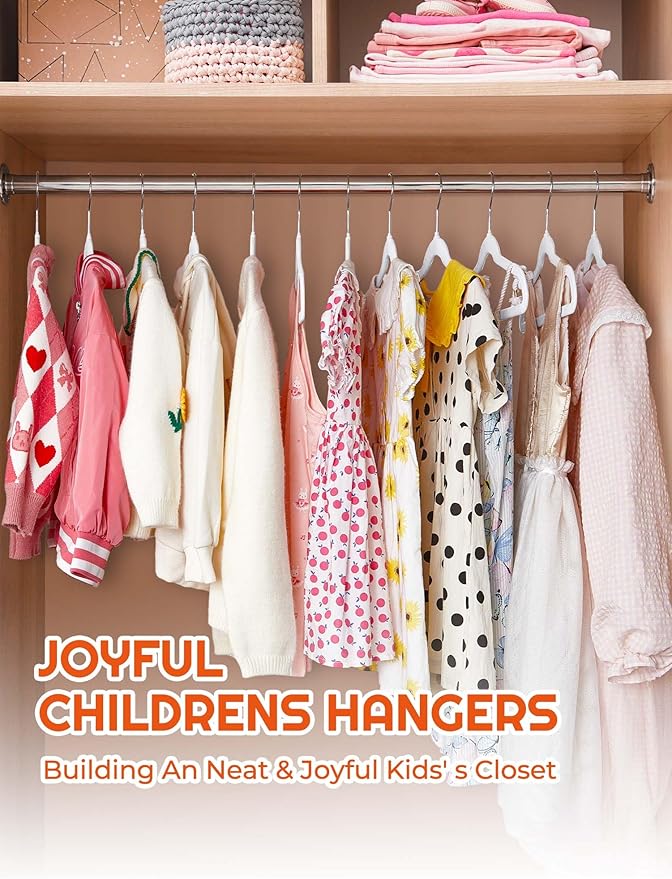 HOUSE DAY 14 Inch Kids Velvet Hangers 50 Pack, Durable Big Kids Hangers - Image 9