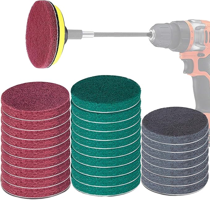 Power Scrub Pads Drill Attachment, GOH DODD 30 Pieces 5 Inch Headlight by GOHDODD