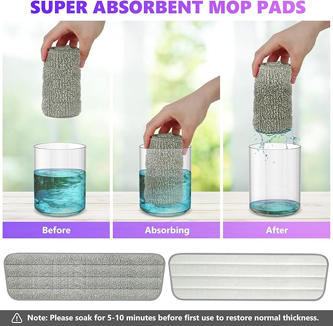 6 Pack Reusable Mop Pads Compatible - Image 6