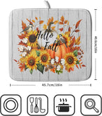 Hello Fall Sunflowers Dish Drying Mat - Image 2