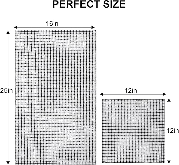 Kitinjoy Cotton 12 Pack Kitchen Towels and Dishcloths Sets, 16 x 25 Inch & 12 X - Image 3