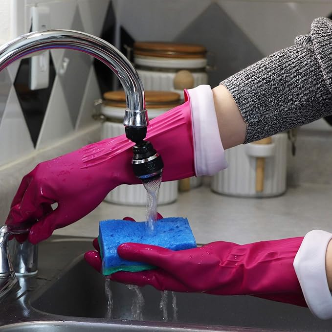 PLAYTEX Living Reuseable Rubber Cleaning Gloves, Premium Protection Reusable - Image 4