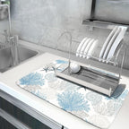 Coastal Blue Gray Dish Drying Pad 18 x 24 Inch - Image 5