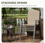 UDPATIO Patio Chairs Set of 4, Stackable Outdoor Dining Chairs with High Back, Breathable Outdoor Chair All Weather Textilene Fabric, 350LBS Capacity for Garden/Backyard (Brown) - Image 6