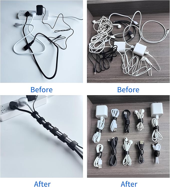 200 PCS 8 Inches Black Reusable Cable Ties, Adjustable Cord Straps, Cable - Image 3