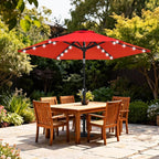 ABCCANOPY Durable Solar Led Patio Umbrellas with 24LED Lights 7.5FT (Red) - Image 3