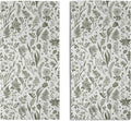 Spring Floral Hand Towels for Bathroom Set of 2 Sage Green White Flower Leaves by Aytipun