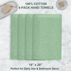 VOOVA & MOVAS Hand Towels for Bathroom Set of 4, Large 18" x 28", 100% Cotton | - Image 4
