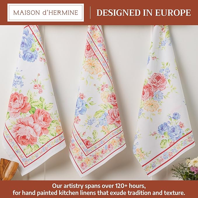 Maison d' Hermine Kitchen Towels Set of 3 100% Cotton 27.50" x 20" Reusable - Image 2