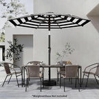 AreShark 9 FT Patio Umbrella for Outdoor, Outdoor Table Umbrella with Push Button Tilt and Crank, Outdoor Patio Umbrellas with 8 Sturdy Ribs for Market, Garden, Pool (Black & White Stripe) - Image 6