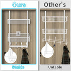 Over The Door Hooks Organizer, Coat Rack Over The Door Storage Hanger Towel Rack - Image 2