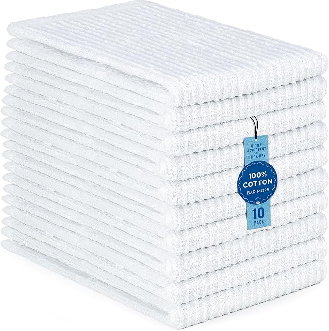 DecorRack 10 Pack 100% Cotton Cleaning Dish Towels by DecorRack