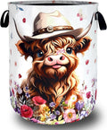Cute Highland Cow Laundry Basket Foldable Oxford Cloth Cows Animal Laundry by Unknown