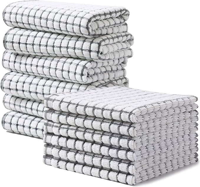 Homaxy Kitchen Towels and Dishcloths Set, 16 x 25 and 12 x 12 Inches, Super by Homaxy