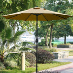 Sunnyglade 9' Patio Umbrella Outdoor Table Umbrella with 8 Sturdy Ribs (Tan) - Image 5