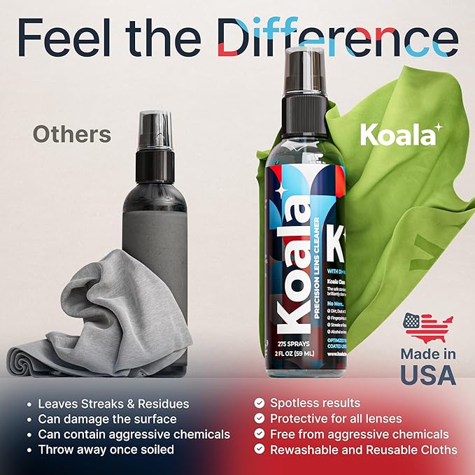 Koala Eyeglass Lens Cleaner Spray Kit | Glasses Cleaner Bottle + Microfiber - Image 5