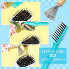 Boao 2 Pieces Hair Brush Cleaning Tool Comb Cleaner Brush Mini Comb Cleaning - Image 7