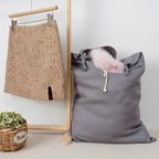 Linen Hanging Laundry Bag, Over The Door Laundry Hamper - Image 5